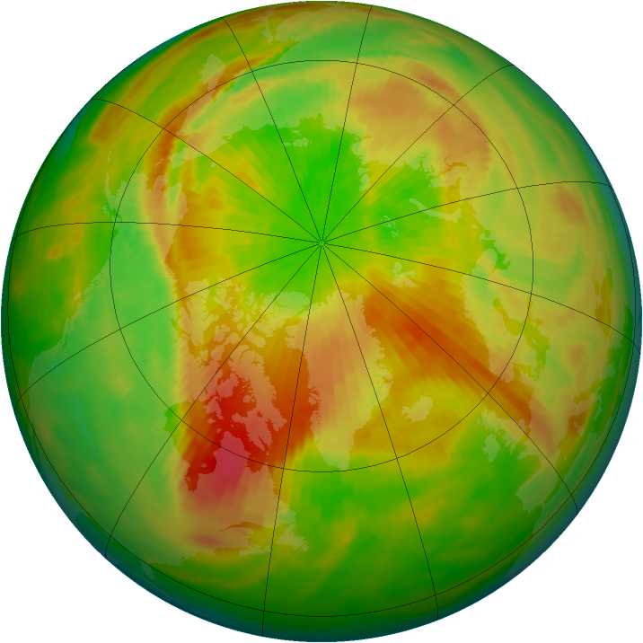 Arctic ozone map for 18 April 1990